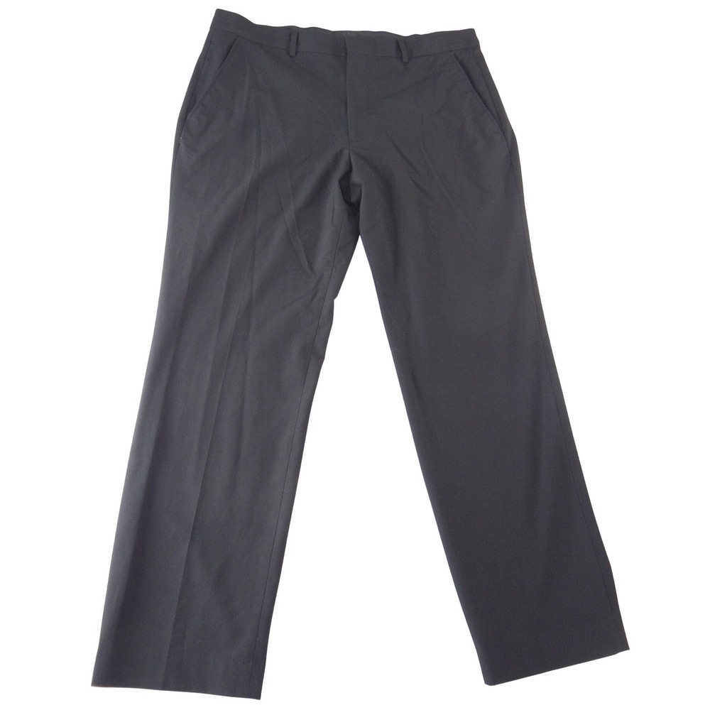 J.Ferrar Mens Slim Fit Dress‎ Pants Black 36x30 Flat Front Stretch Trousers